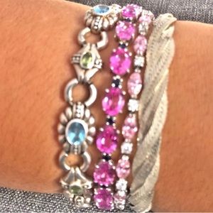 Sterling 925 Pink and white CZ bracelet. B7